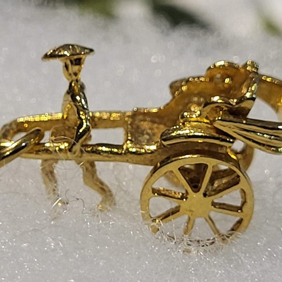 14K Gold Rickshaw Pendant - Picture 5 of 10